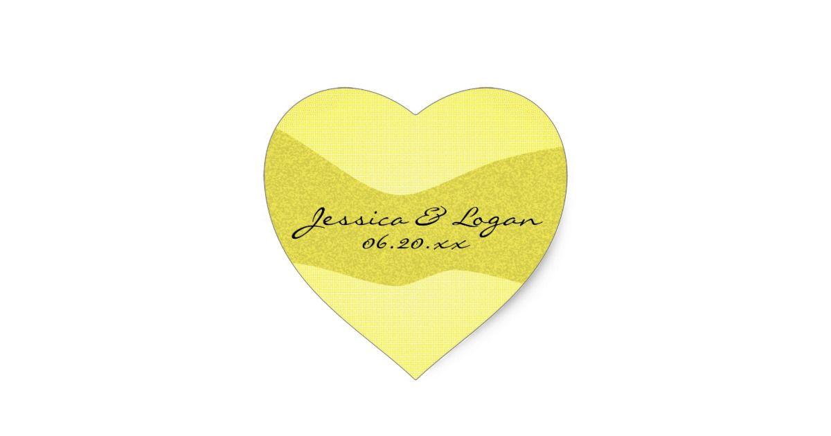 Yellow Heart Logo - Custom Yellow Heart Spring Wedding Favour Stickers | Zazzle.co.uk