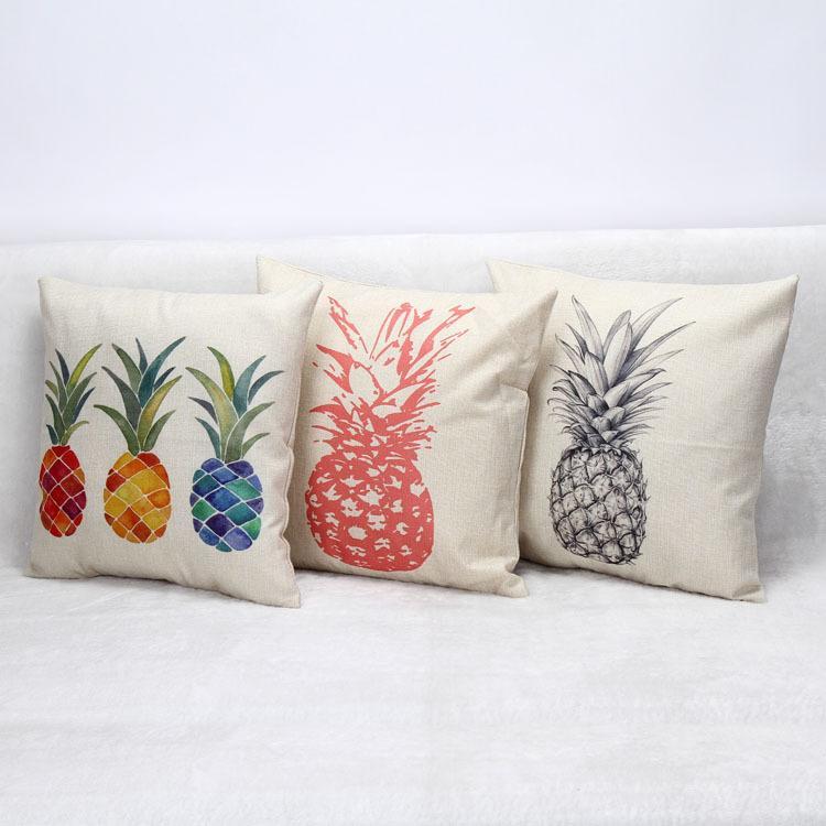Red Blue Pineapple Logo - Pineapple Cushion Cover Red Blue Yellow Fruit Cushion Cover Square ...