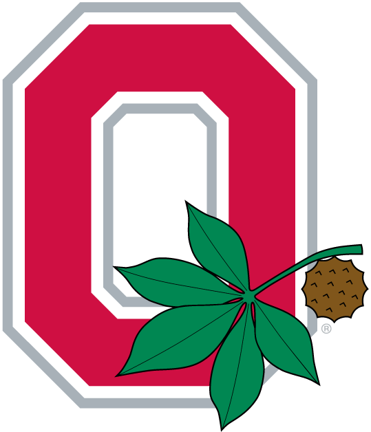 O College Logo - Ohio State Buckeyes Alternate Logo (1968) red O with leaf