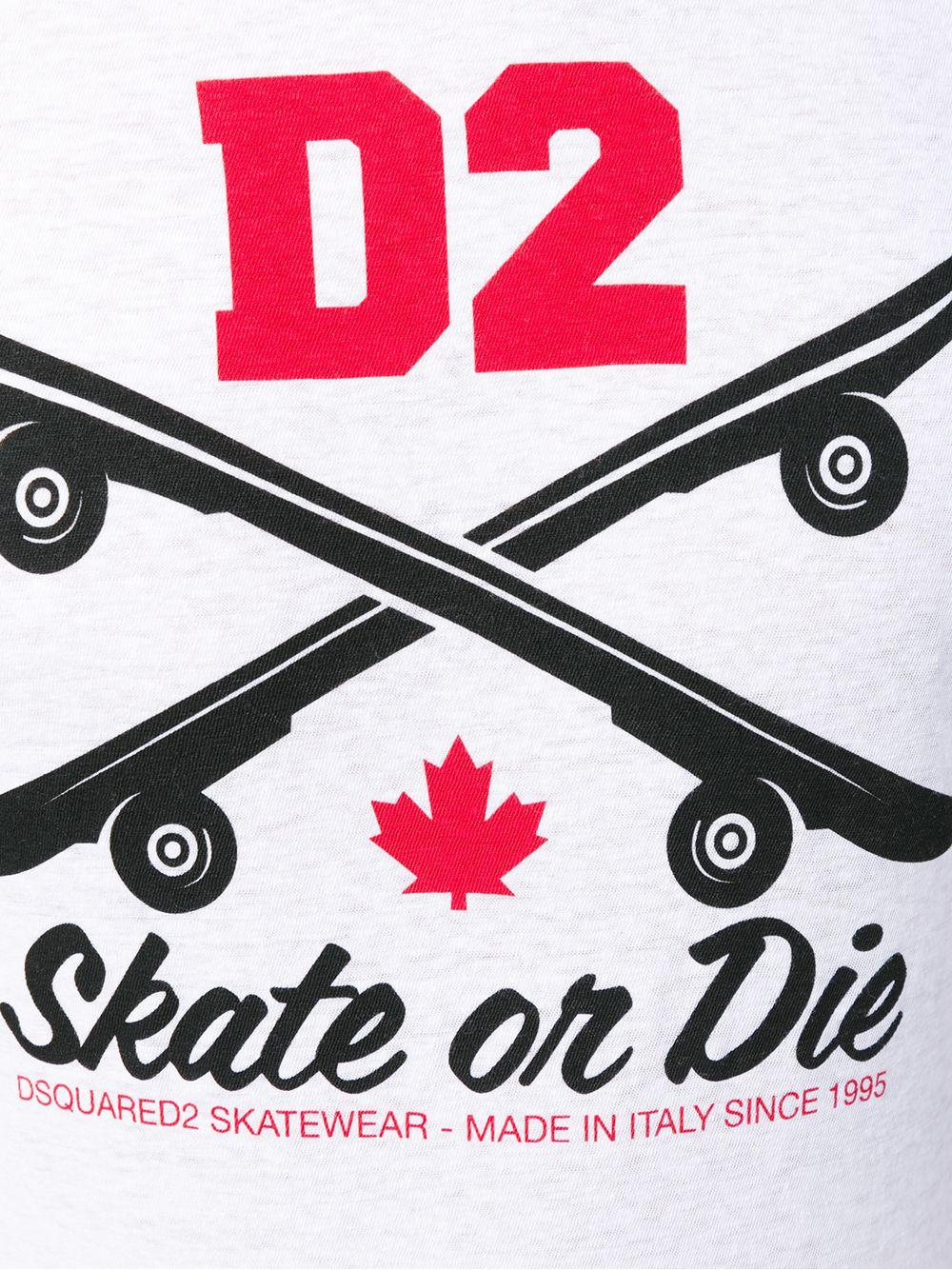 Skate or Die Logo - Lyst - DSquared² Skate Or Die T-shirt in White for Men