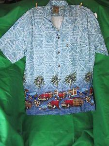 Red Blue Pineapple Logo - Tropical Shirt, M Pineapple Connection PALMS WOODIE CARS Red Blue