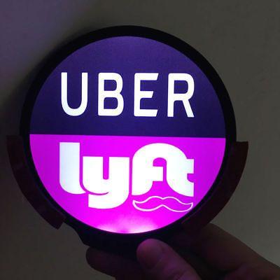 Cab Car Logo - BRIGHT GLOWING LYFT Led Light Sign Car Cab Driver Logo Wireless UBER