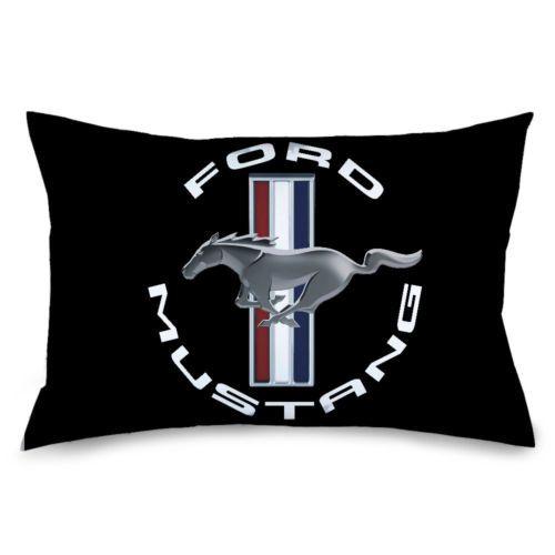 Red and Blue Bar Logo - Ford Mustang Tri Bar Logo Black White Silver Red Blue Pillowcase ...