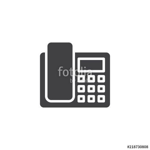 Office Telephone Logo - Office phone vector icon. filled flat sign for mobile concept