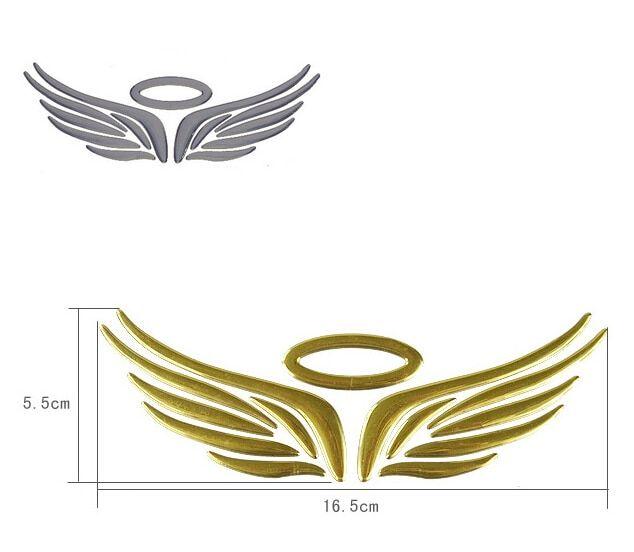 Automobile Parts Logo - for car LOGO guard angel wing slivery golden metallic color car ...