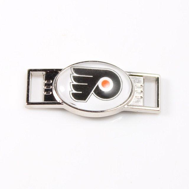 Flyers NHL Team Logo - Philadelphia Flyers NHL Hockey Team Logo Oval Shoelace Charms For ...