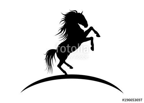 Horse Vector Logo - Vector silhouette of wild horse. Vector logo Stock image