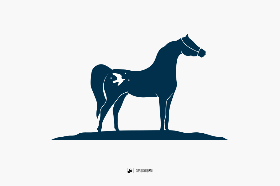 Horse Vector Logo - Bird of freedom, horse vector logo concept by