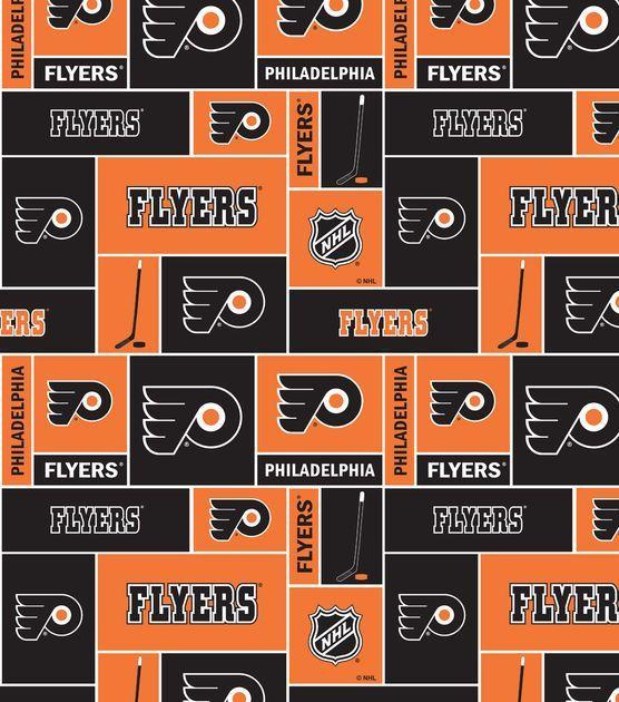 Flyers NHL Team Logo - Philadelphia Flyers NHL Black Fleece Fabric | Stuff to Buy ...