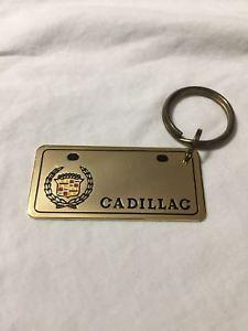 Vintage Cadillac Logo - CADILLAC LOGO VINTAGE LICENSE PLATE ANTIQUE KEY CHAIN FOB GOLD ...