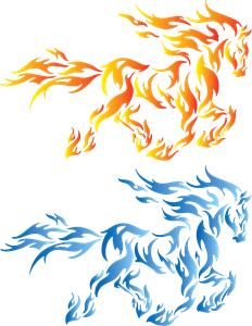 Fire Horse Logo - Blue fire horse Logo Vector (.AI) Free Download