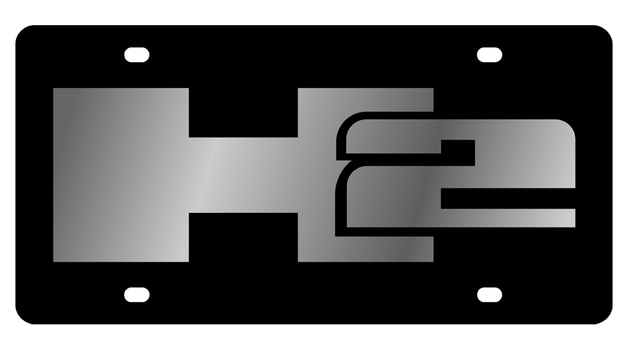 Hummer H2 Logo - Hummer - Carbon Steel License Plate - H2 Logo - Plates, Frames and ...