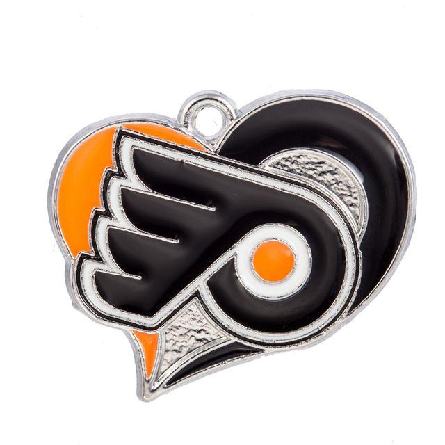 Flyers NHL Team Logo - Hot selling 10pcs Enamel Heart Hockey NHL Philadelphia Flyers Team ...