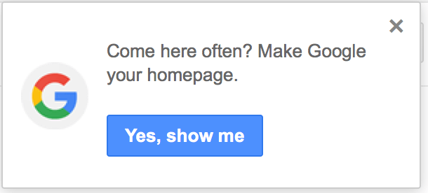 Make Google My Homepage Logo - How do websites know they're not the default home page or search