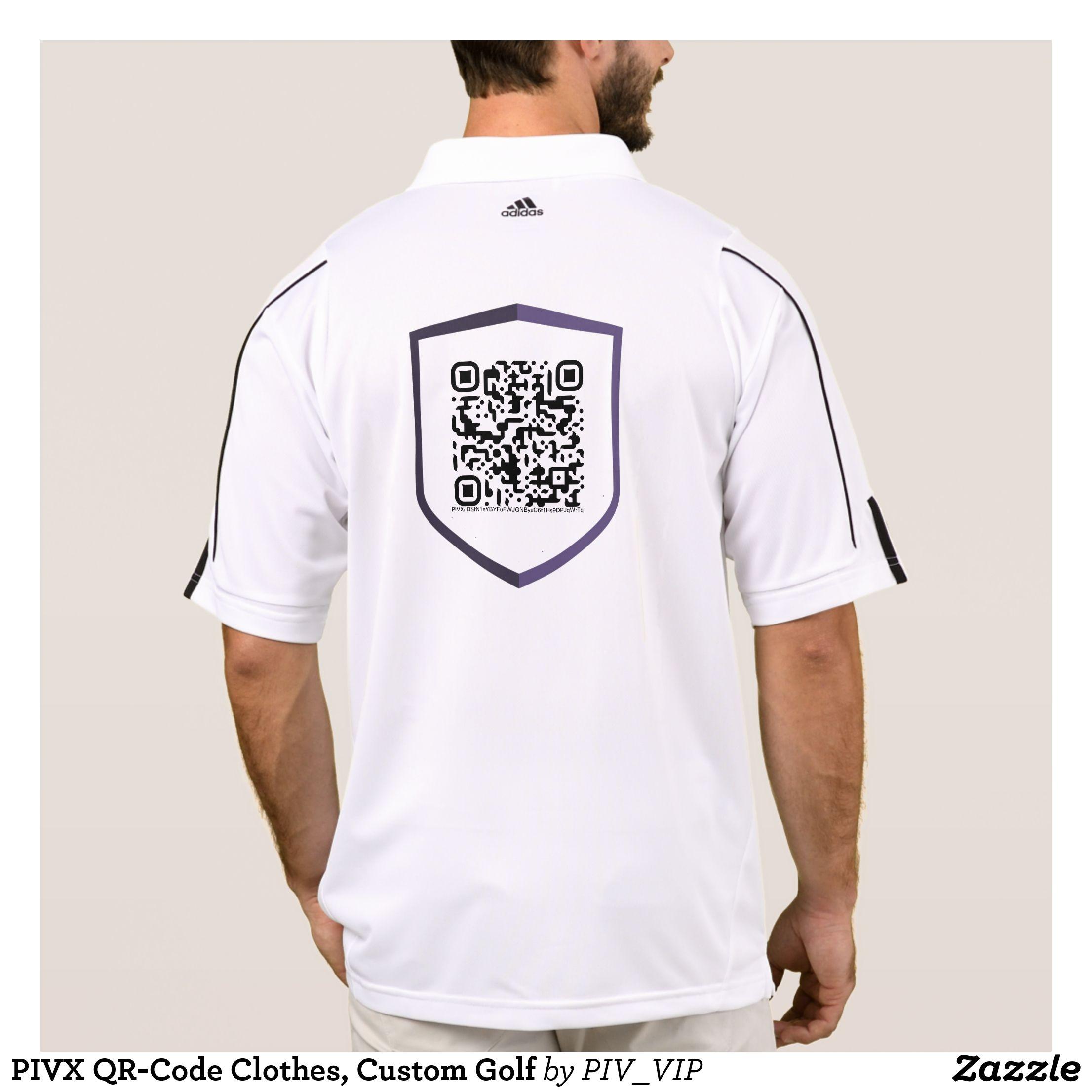 QR Clothing and Apparel Logo - PIVX QR Clothes, Color Shield, Colar Polo Shirt. MEN'S POLO SHIRTS