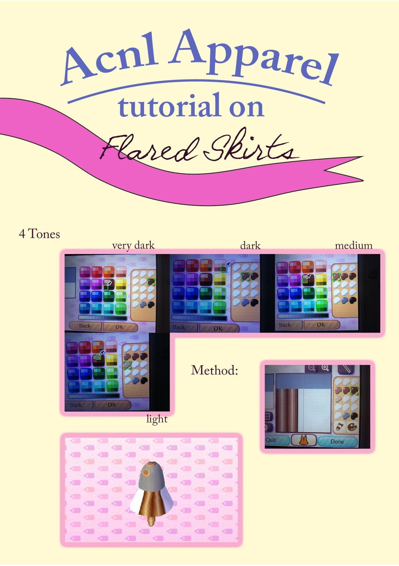 QR Clothing and Apparel Logo - The tutorial on flared skirts! Now you can make... - Animal Crossing ...