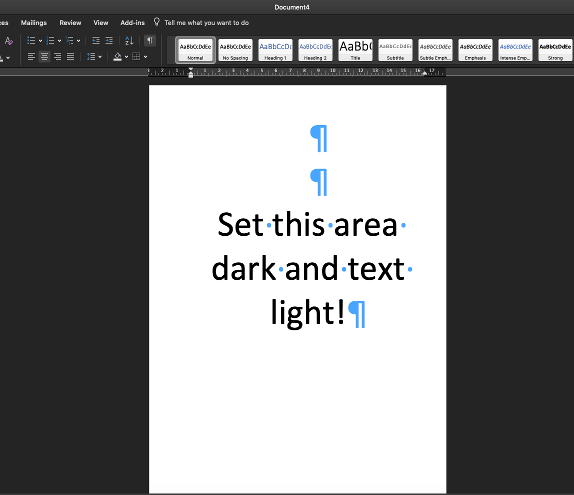 2 Black Word Logo - macos can I set dark mode for Word documents