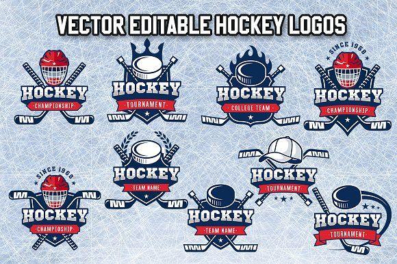 Hockey Logo - Vector Editable Hockey Logos ~ Logo Templates ~ Creative Market