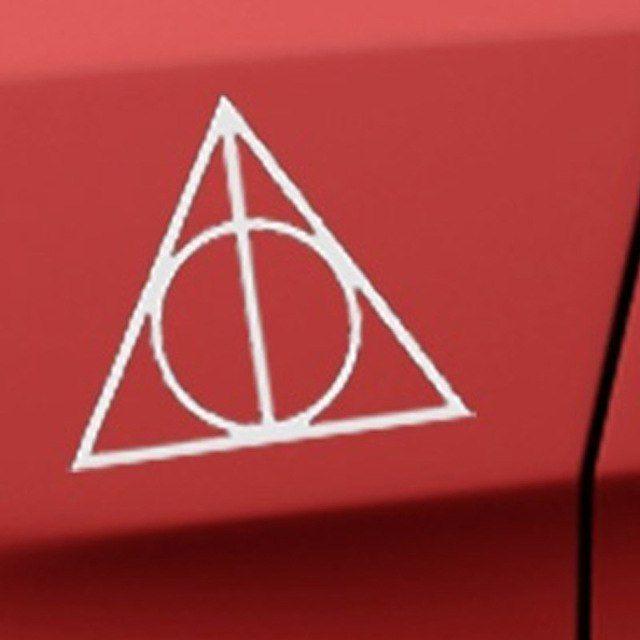 Car with Red Circle Logo - Triangle Circle Logo Deathly Hallows Car Sticker for Motorhome ...