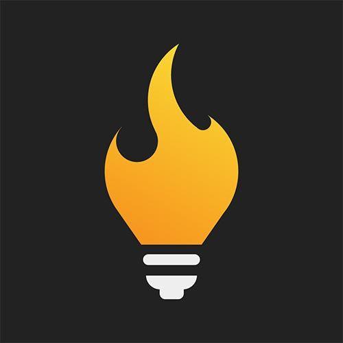 Light Bulb Logo - Flame Bulb Logo