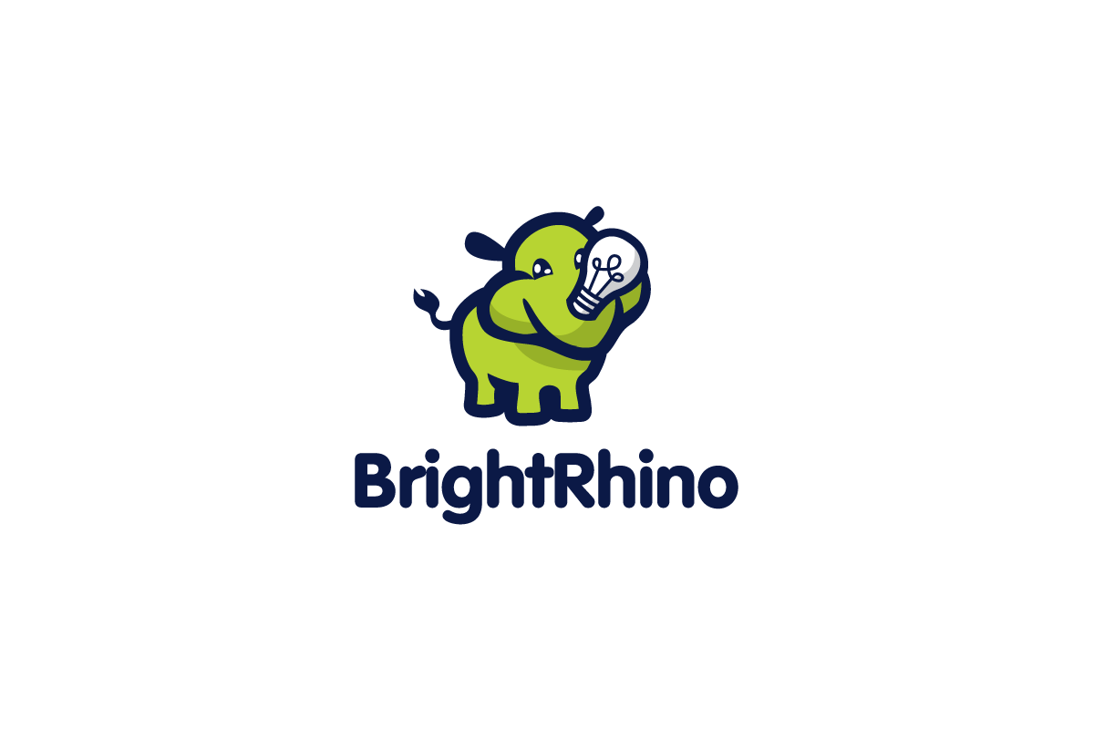 Light Bulb Logo - Bright Rhino Light Bulb Logo Design