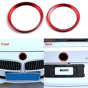 Car with Red Circle Logo - COGEEK 2 Pcs/Set Car Front Rear Logo Aluminum Decorative Circle Ring ...