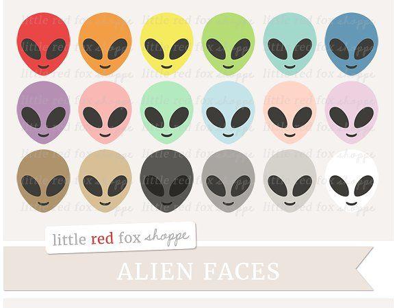 Little Alien Logo - Alien Face Clipart ~ Illustrations ~ Creative Market