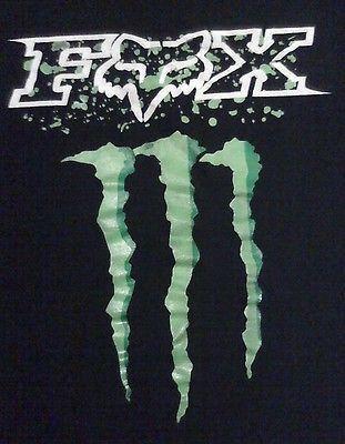 Fox Racing with Monsters Logo - FOX Racing motorcross MONSTER ENERGY DRINK logo shirt adult mens ...