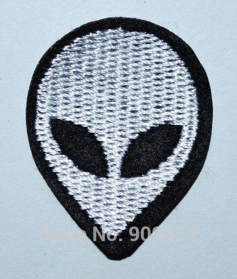 Little Alien Logo - Little Alien patch UFO white head patch area 51 flying saucer