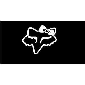Fox Racing with Monsters Logo - Fox racing head logo with bow girls 6 Vinyl Decal Window Sticker on ...