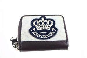 Juicy Couture Crown Logo - Juicy Couture Crown Emblem Brown Gray Fabric Zip Wallet