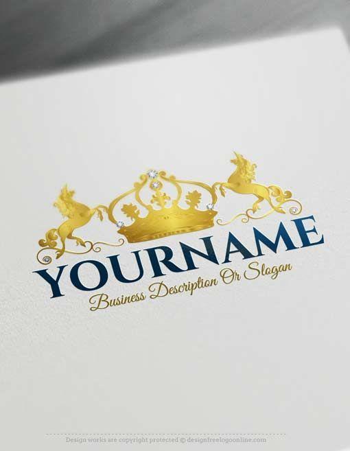 Design Your Own Business Logo - Free Logo Maker - Create your own Crown Unicorn Logo design | Design ...