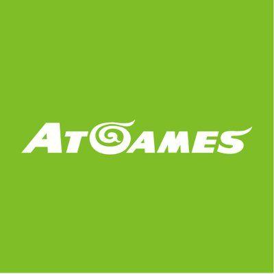 Pacman-like Brand Green Logo - AtGames can find the Bandai Namco Flashback Blast