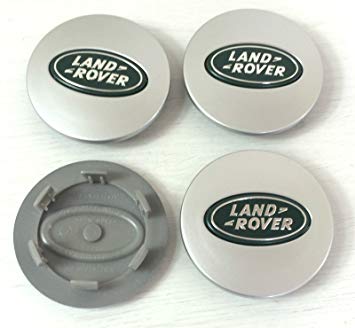 Silver Green Logo - 4 x Land Rover 63 mm wheel hub covers silver/green logo: Amazon.co ...