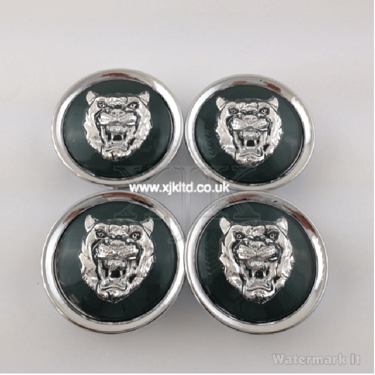 Green and Silver Logo - Jaguar Road Wheel Badge Set In Green With Silver Logo - MNA6249AB