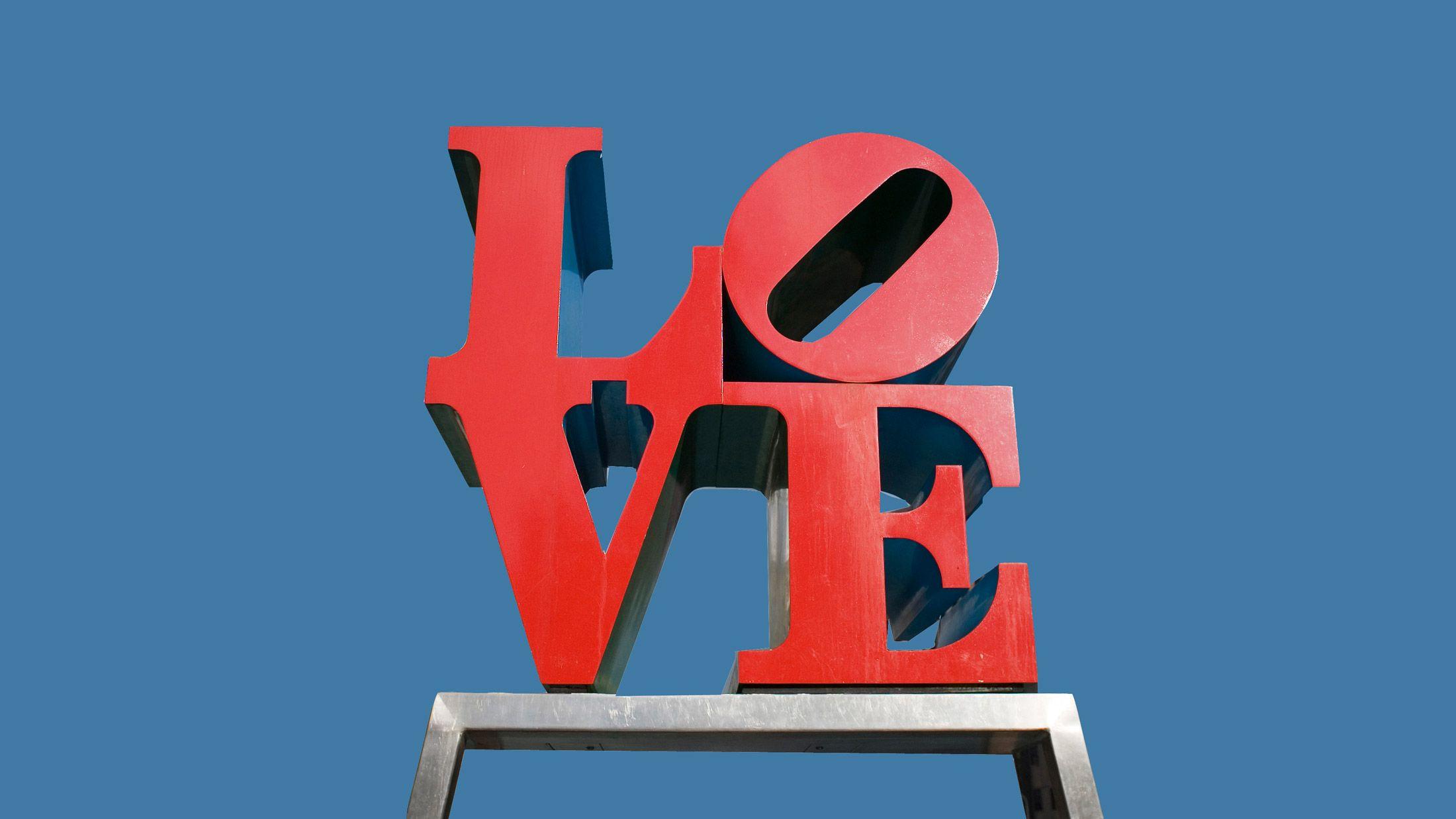 Red Statue Logo - LOVE Statue