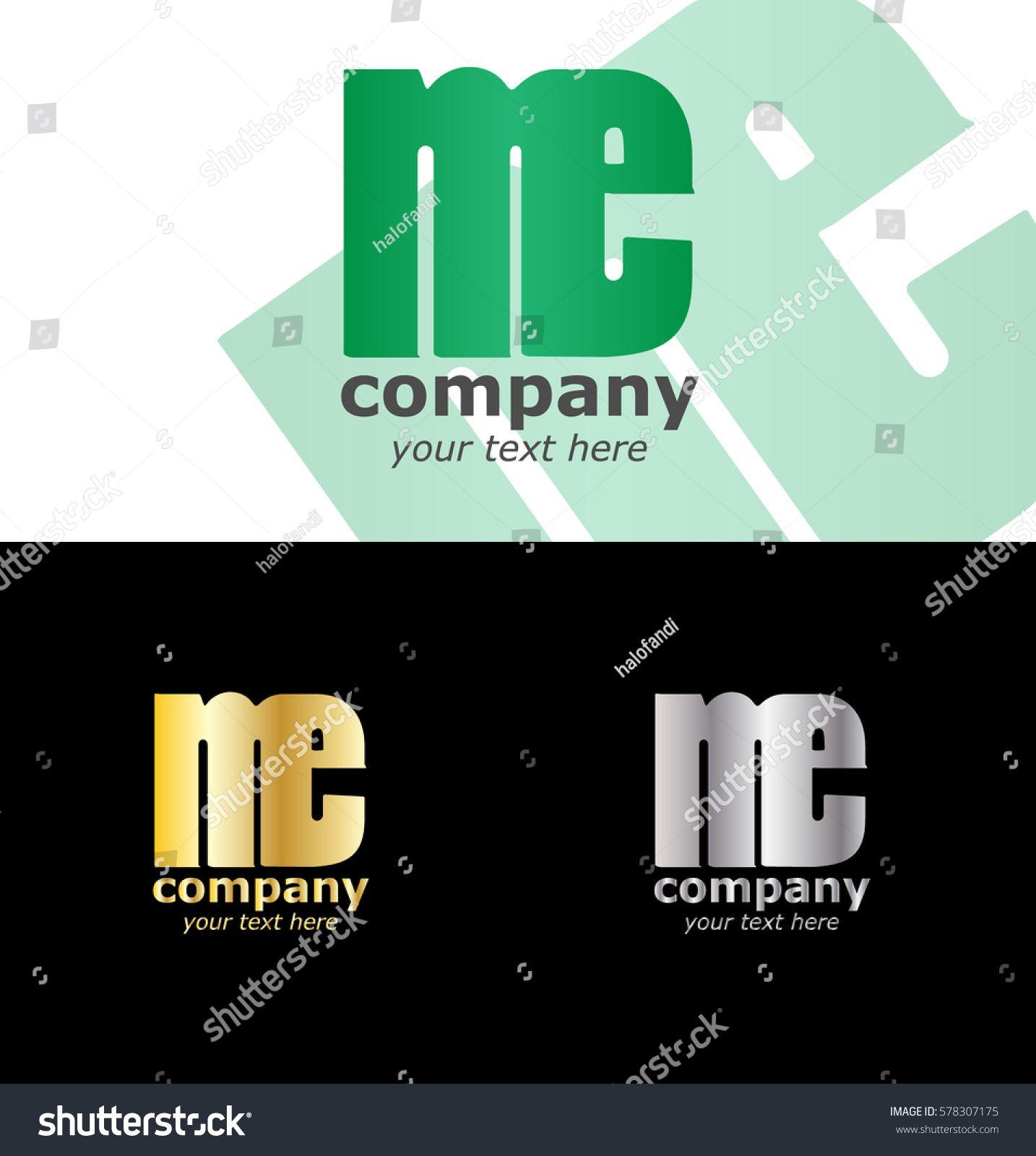 Green and Silver Logo - Initial Letter ME NE Logo Design in Green, Gold or Silver Colors ...