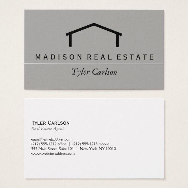 Simple Phone Gray Logo - Simple (gray) / House Logo Business Card. Custom Office Supplies