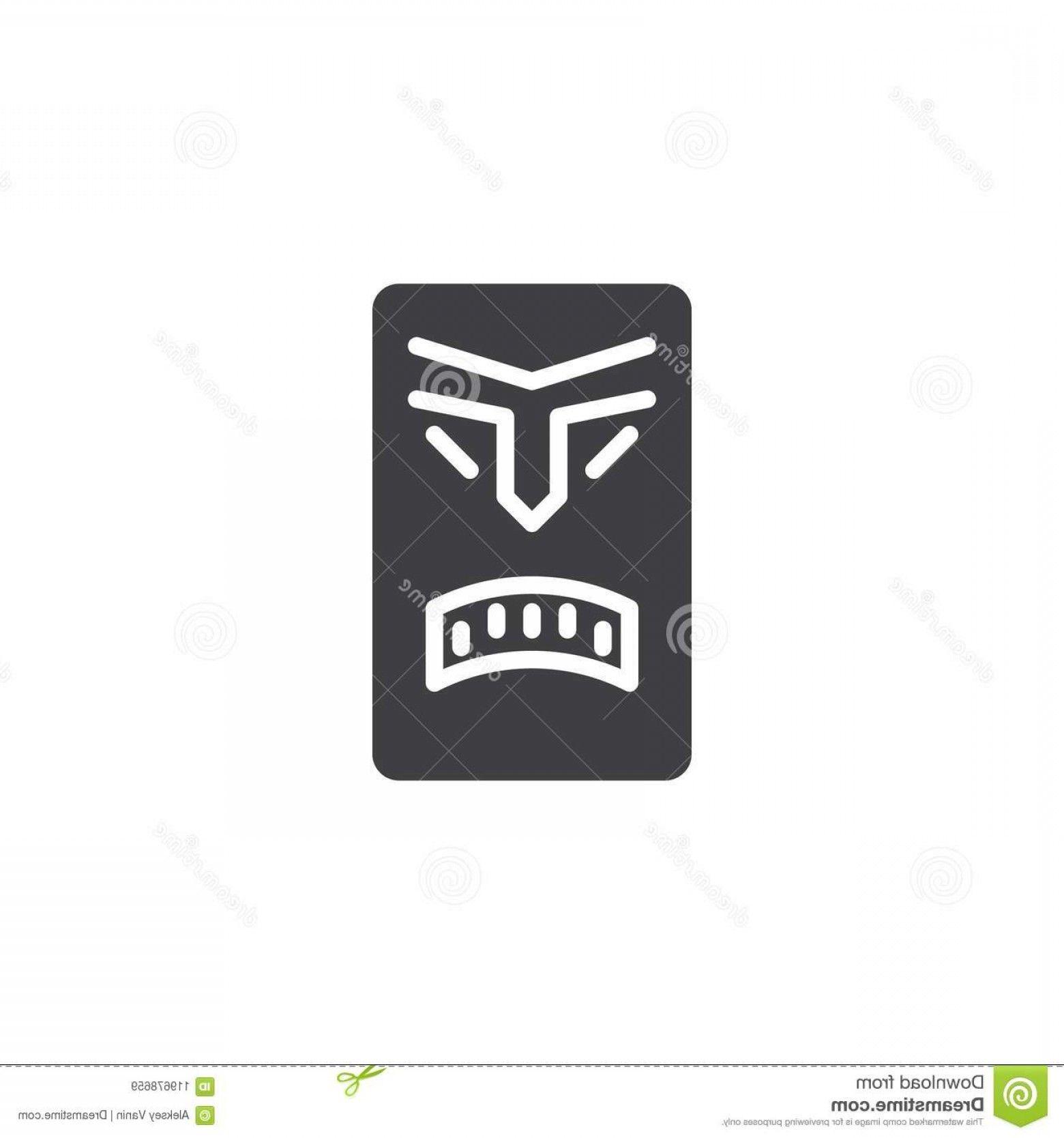 Simple Phone Gray Logo - Tiki Mask Vector Icon Filled Flat Sign Mobile Concept Web Design