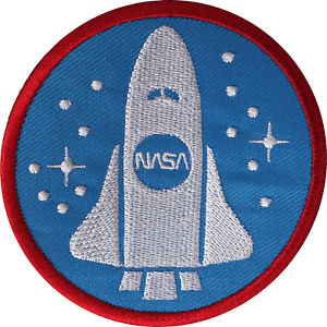 Space Rockets NASA Logo - NASA Space Shuttle Iron Sew On Patch Astronaut Fancy Dress Costume ...