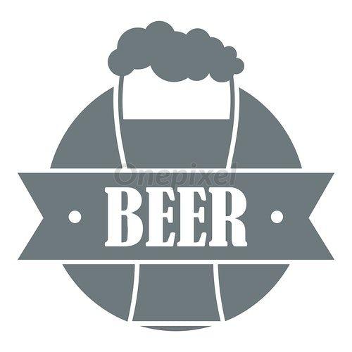 Simple Phone Gray Logo - Glass beer logo, simple gray style