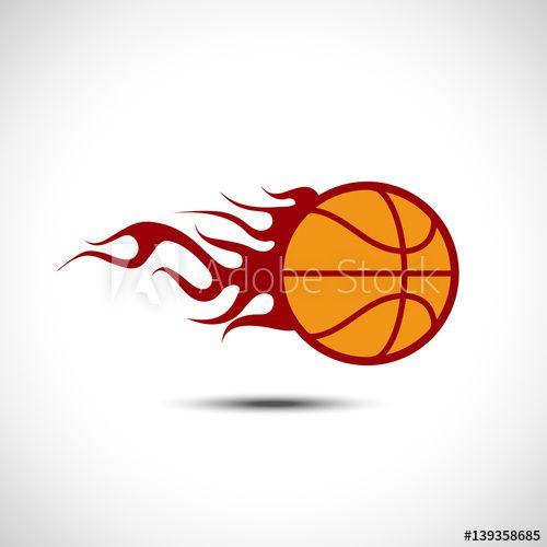 Basketball On Fire Logo - Color Basketball on Fire Logo. Fireball icon Vector Illustration ...