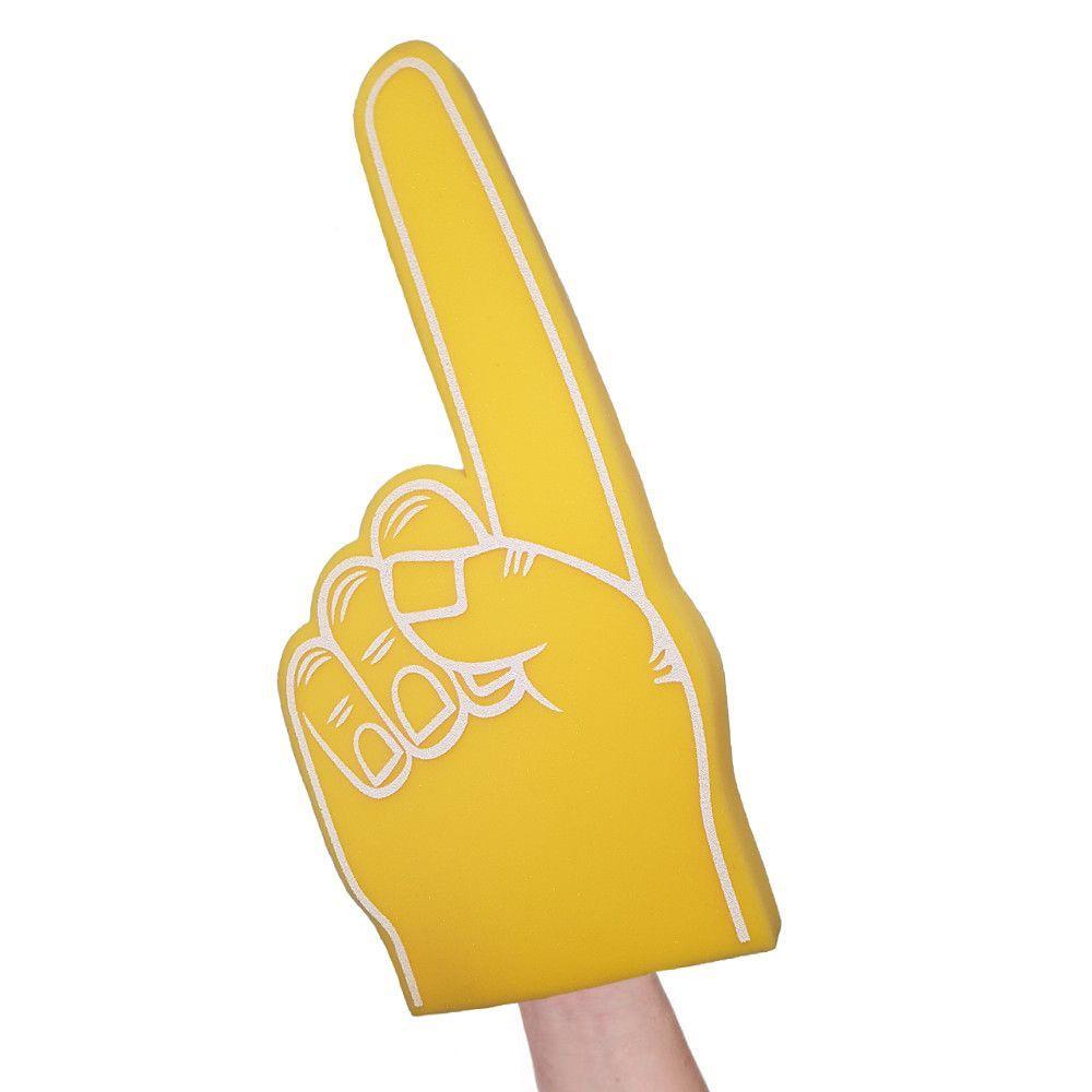 Yellow Finger Logo - Wholesale. Big Foam Fingers in Yellow (45cm). Bulk Buy Foam Hands UK
