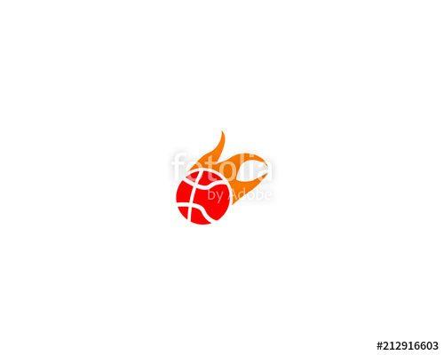 Basketball On Fire Logo - basketball fire logo