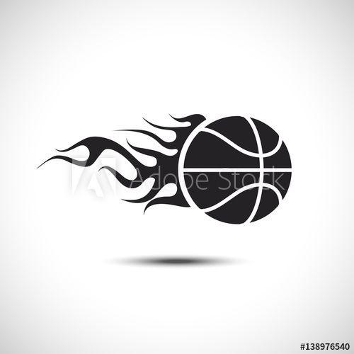 Basketball On Fire Logo - Basketball on Fire Logo. Fireball icon Vector Illustration. Sport ...