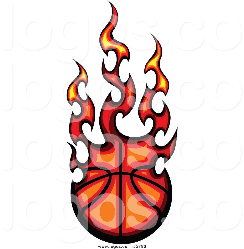 Basketball On Fire Logo - Basketball flame Logos