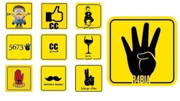 Yellow Finger Logo - Four-finger salute: Egypt rivals use 'Rabaa hand' to turn Facebook ...