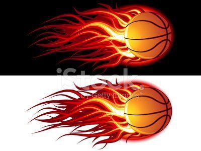 Basketball On Fire Logo - Basketball on stock vectors