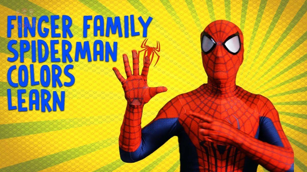 Yellow Finger Logo - Spiderman Logo Finger Family Colours Learn Kids Songs - YouTube