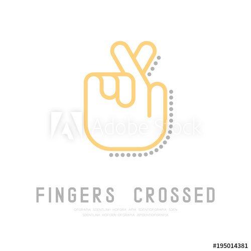 Yellow Finger Logo - Lie or Keep finger crossed Hand with dot shadow logo icon, sign ...